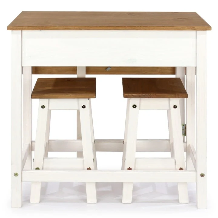 Solid Pine Drop Leaf Table 3-piece Dining Set