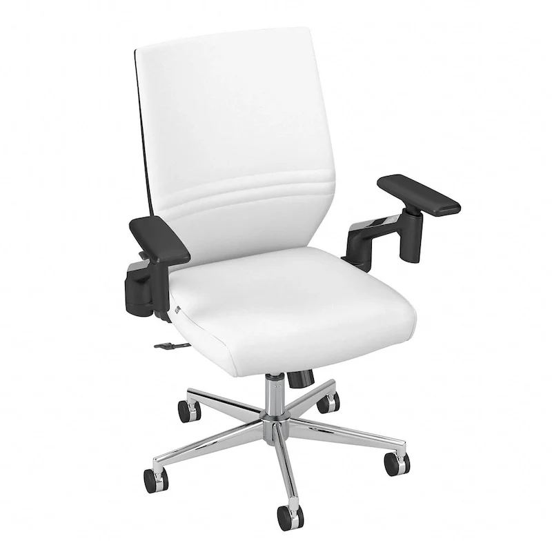 Mid Back Bonded Leather Office Chair with Adjustable Height and Armrests
