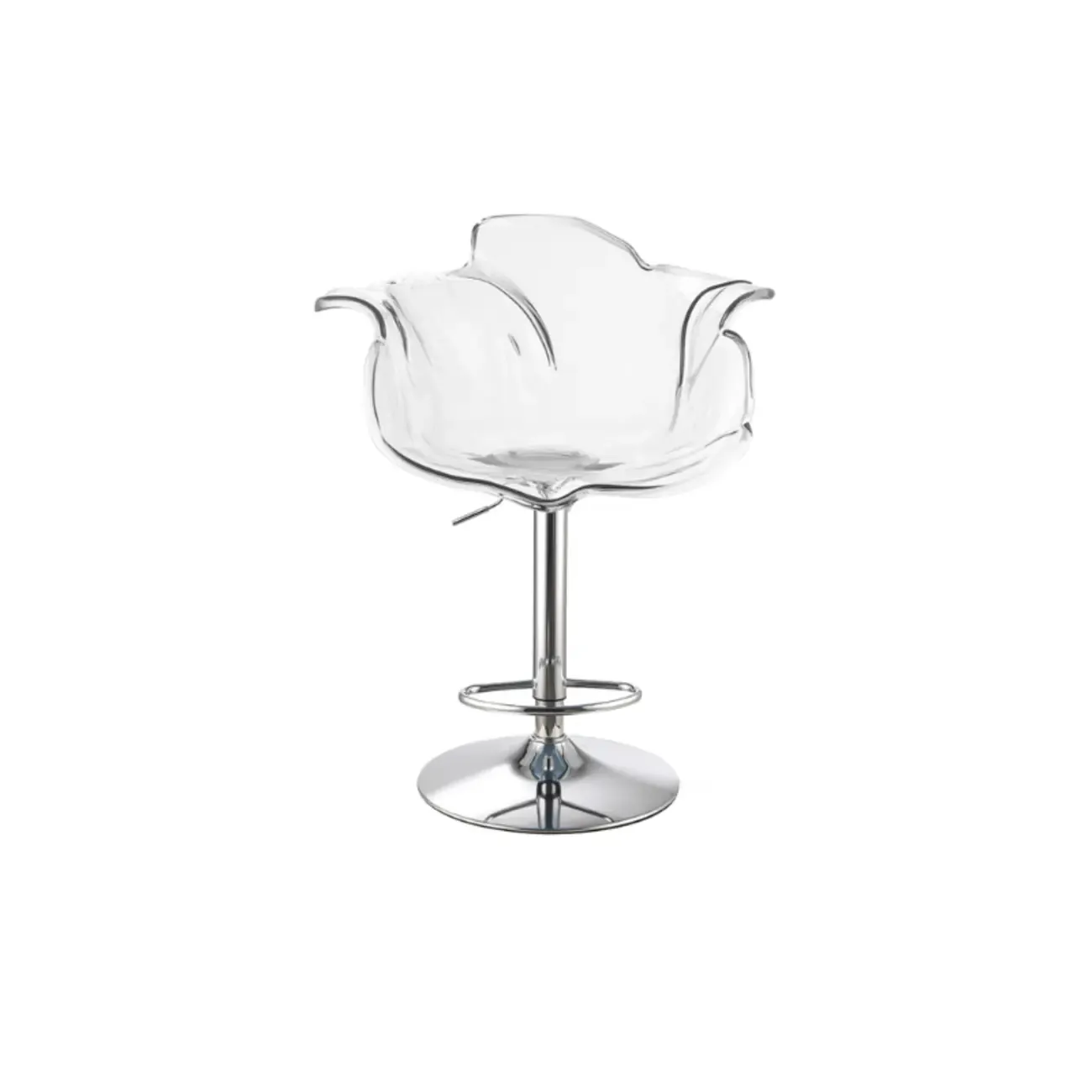 Clear Acrylic Swivel Adjustable Height Bar Stools with Backs