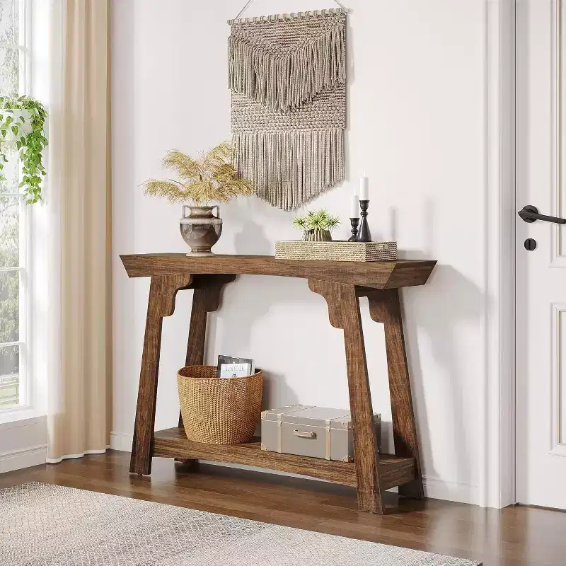 Lantine 2-Tier Narrow Wooden Console Table