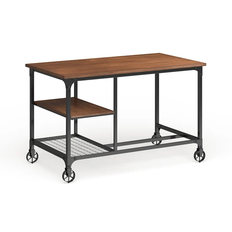 Ursa Industrial Oak 48-inch Metal Computer Desk by Furniture of America