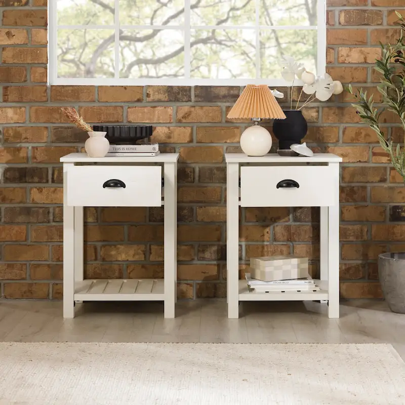 Middlebrook One-Drawer Farmhouse Nightstand, Set of 2