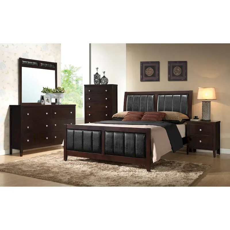 Pocatello Cappuccino 4-piece Upholstered Bedroom Set