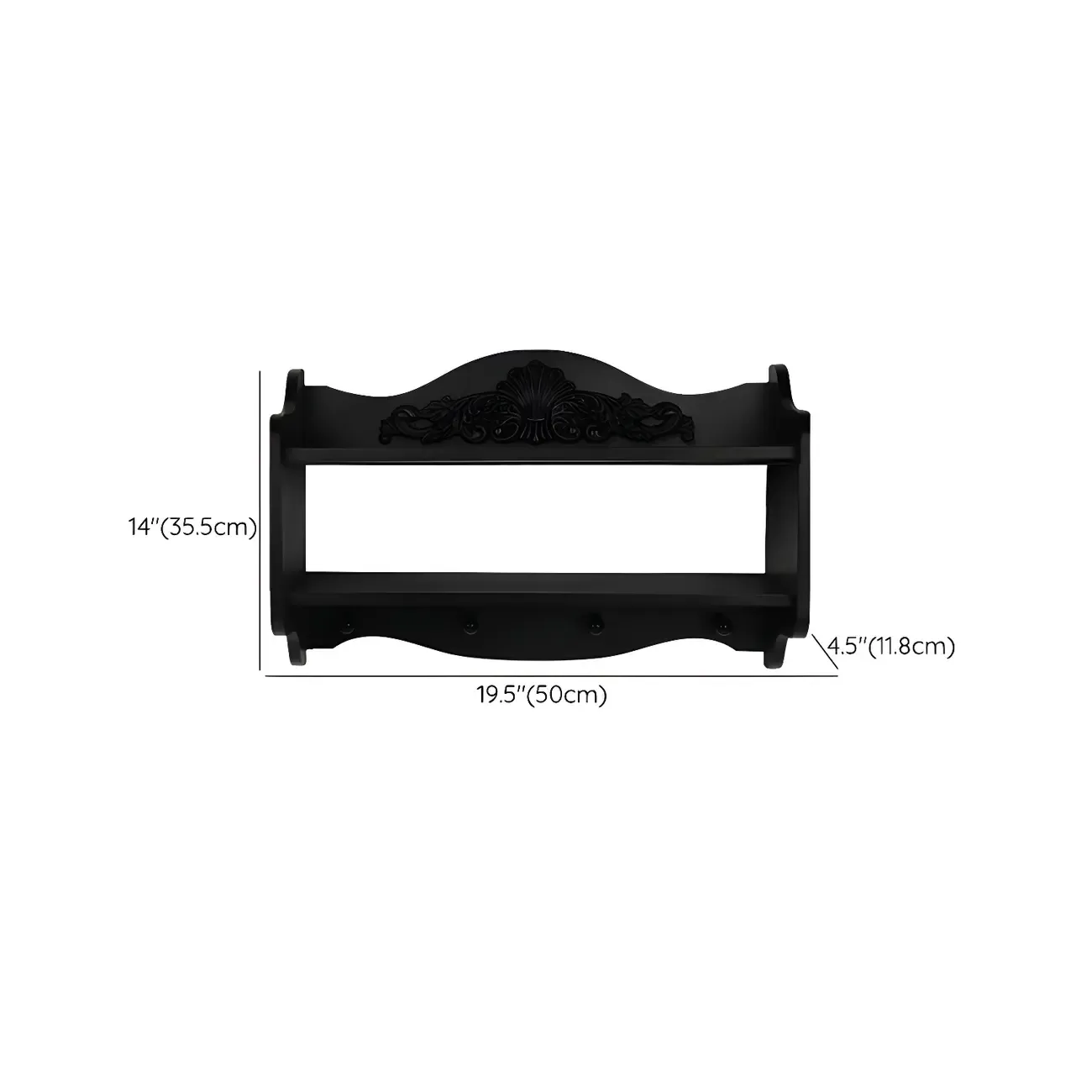 Small Black Wooden Wall-Mounted Display Cabinet