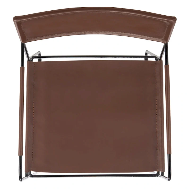 SAFAVIEH Bernardine Leather Dining Chair (Set of 2) - 21.7 W x 19.7 L x 31.9 H - 22Wx20Dx32H