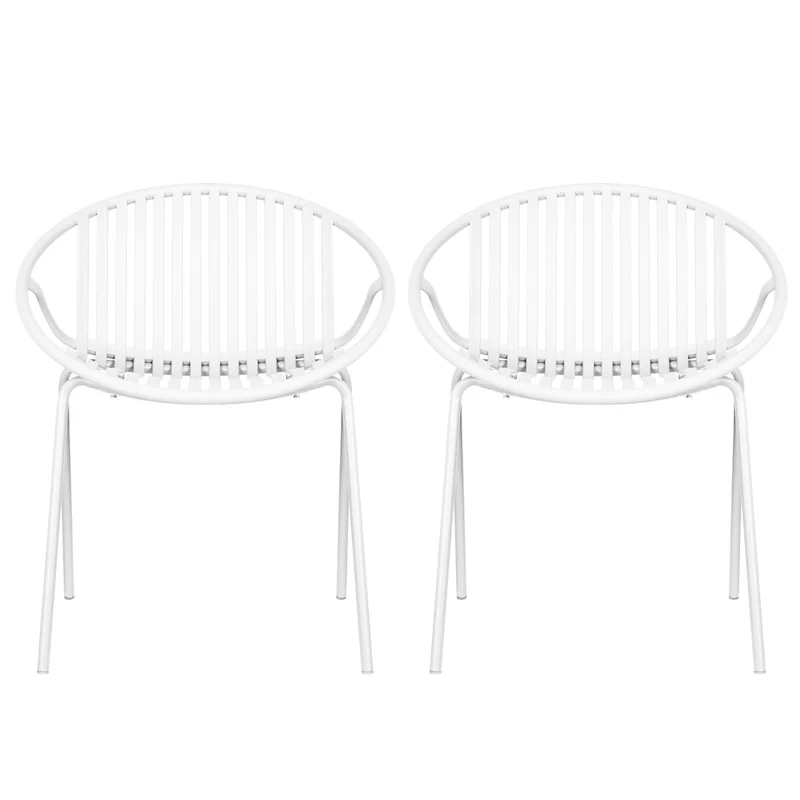 Patio Dining Chairs Stackable Chairs with Breathable Design