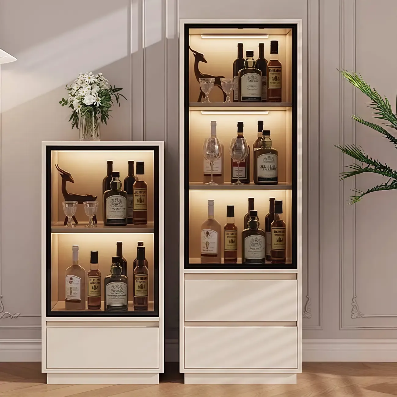 Standard Manufactured Wood Display Stand with Drawer