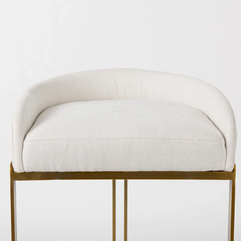 Hollyfield Cream Fabric Seat with Gold Metal Frame Counter Stool