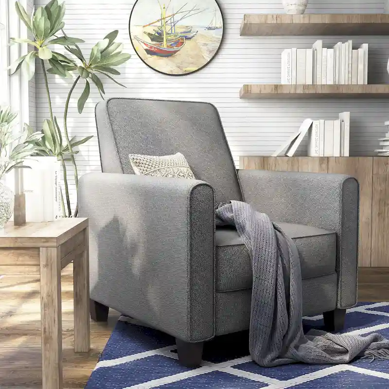 Haynes Traditional Fabric Welted Padded Recliner Chair by Furniture of America