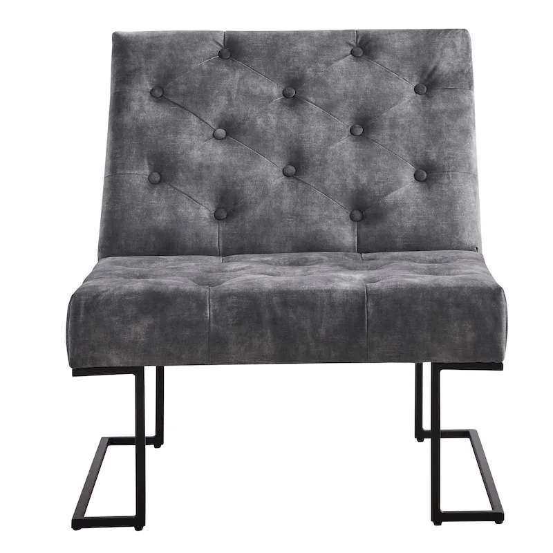 Corvus Savannah Tufted Velvet Upholstered Lounge Accent Chair