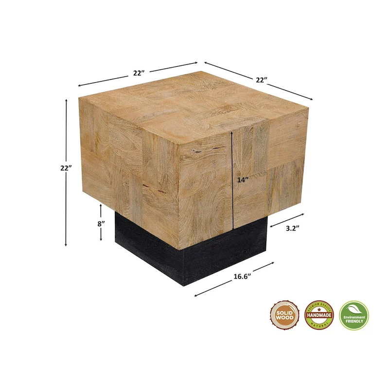 Caden 2-piece Solid Wood Living Room Table Set