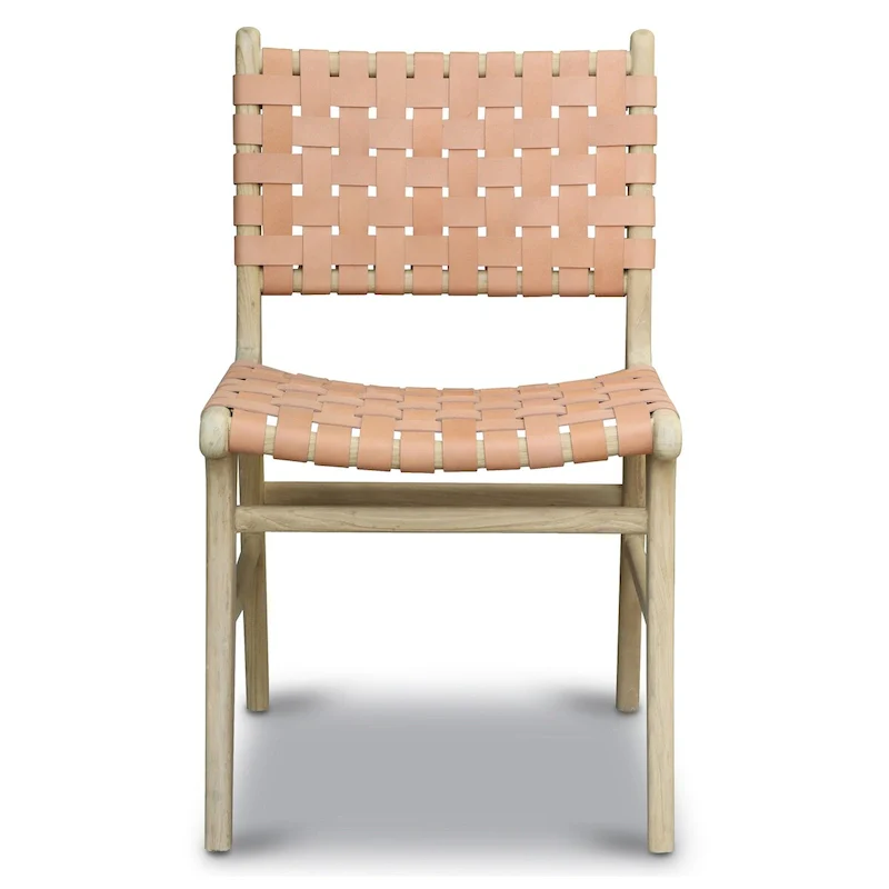 Banda Teak & Leather Dining Chair - Solid Teak Wood Frame