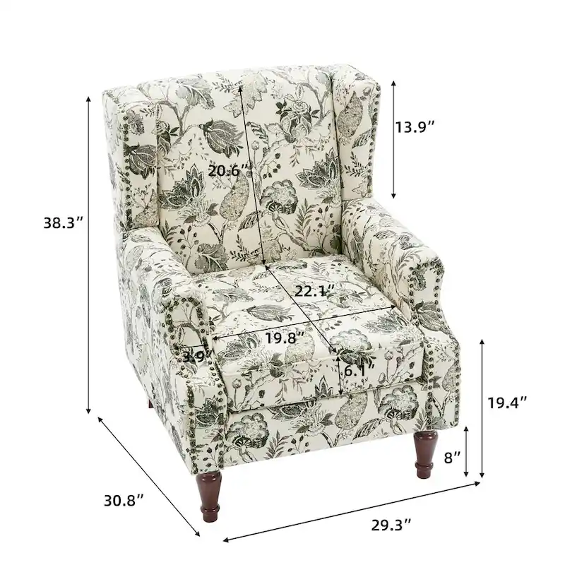 Upholstered Accent Chair Nailhead Trim Arm Chair