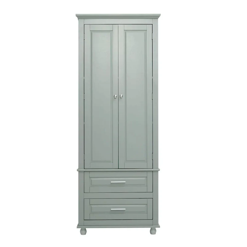 Tall Storage Cabinet with Two Drawers for Bathroom/Office
