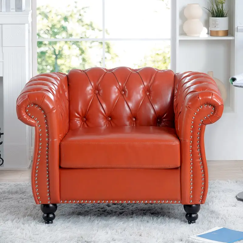 Christopher Knight Home- Winston PU Leather Chesterfield Club Chair
