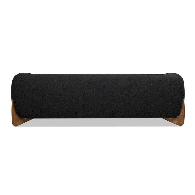 90.5 Boucle Upholstered Sofa with Wood Legs