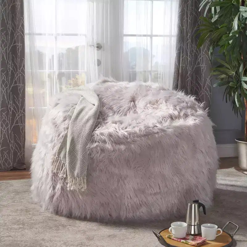 Lachlan Furry Bean Bag - Christopher Knight Home
