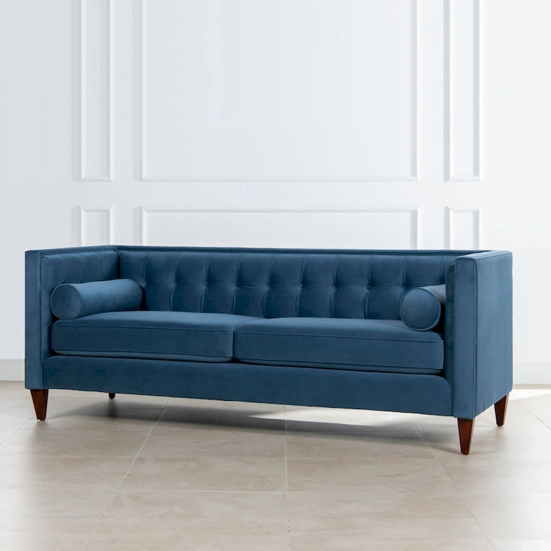 Jack 84 Modern Upholstered Tufted Tuxedo Sofa