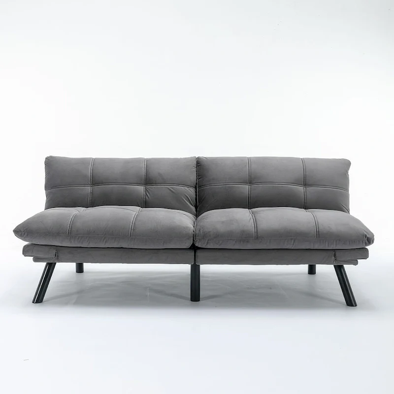 70.87 Futon Sofa Bed, Foam Foldable Couch Convertible Loveseat Sleeper Daybed with Adjustable Armrests for Small Space
