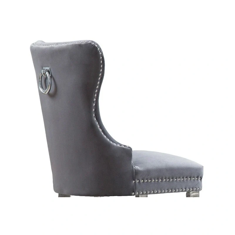 7-Piece Stainless Steel Nailhead Trim Dining Set