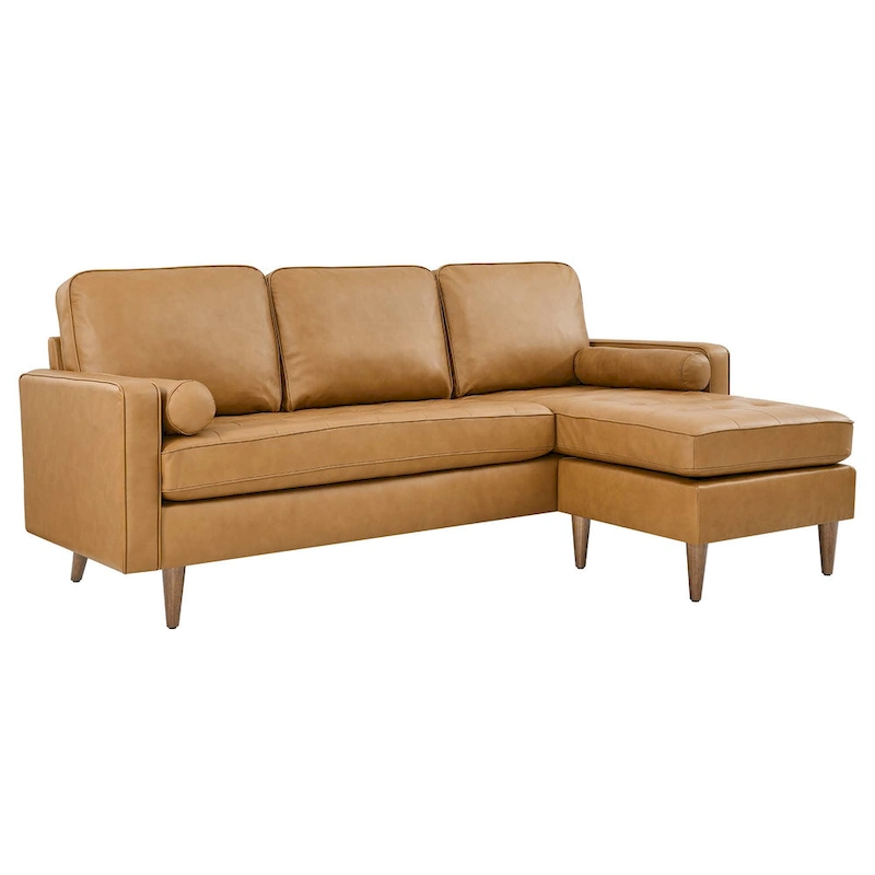 Valour 78  Leather Apartment Sectional Sofa