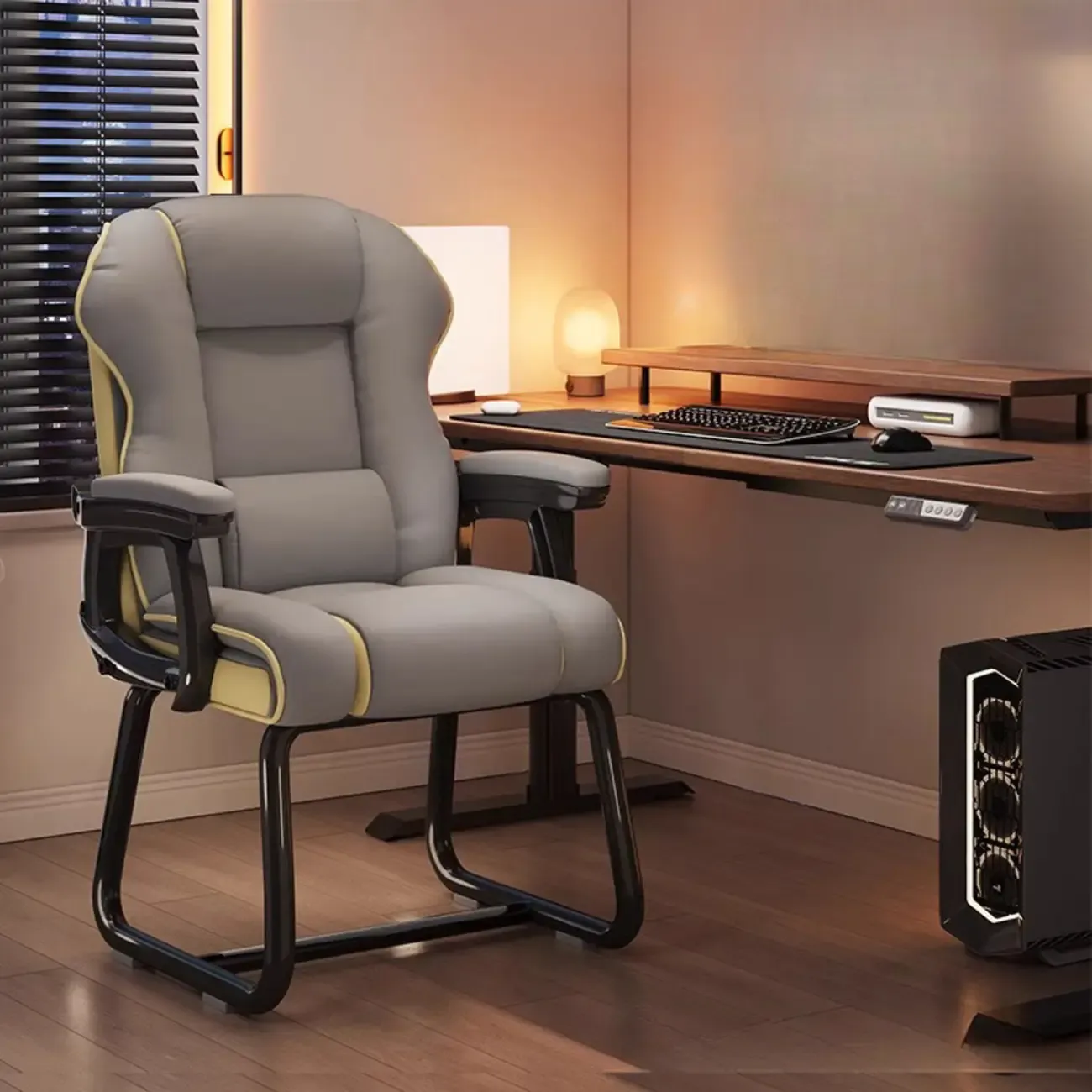 Yellow High-Back Leather Ergonomic Executive Chair