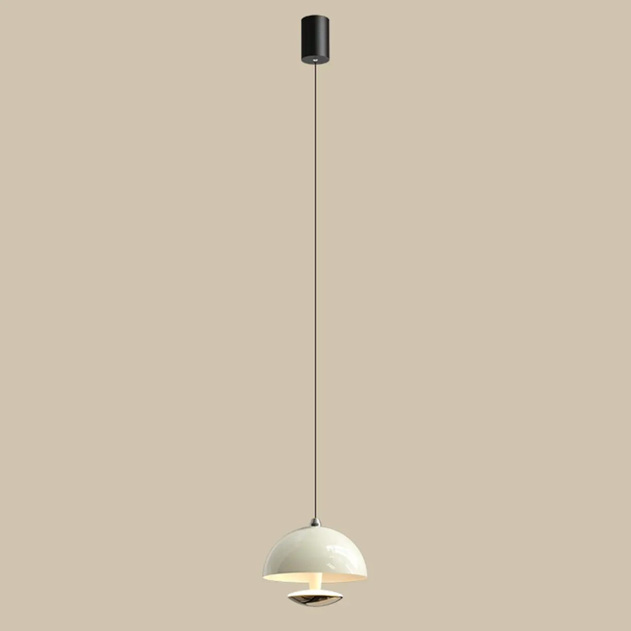 Modern Dimming Metal Hemispherical Pendant Light for Bedroom
