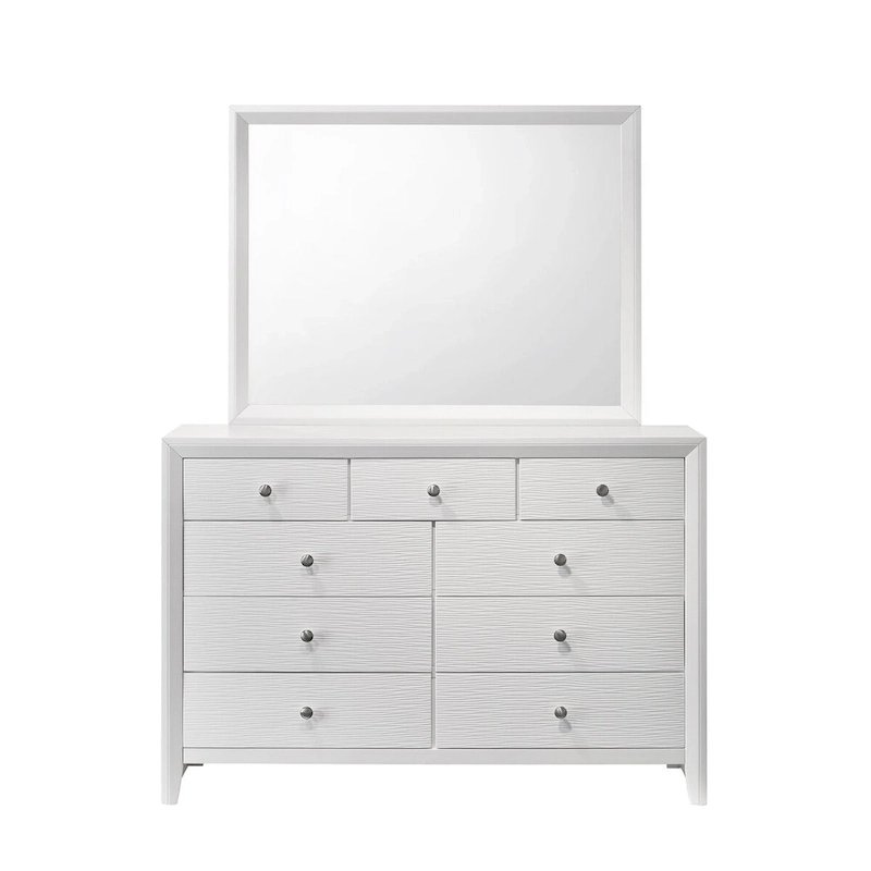 Sim 5 Piece White Panel Bedroom Set