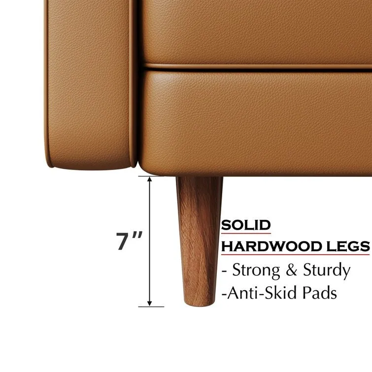 70  Upholstery Leather Square Arm Sofa