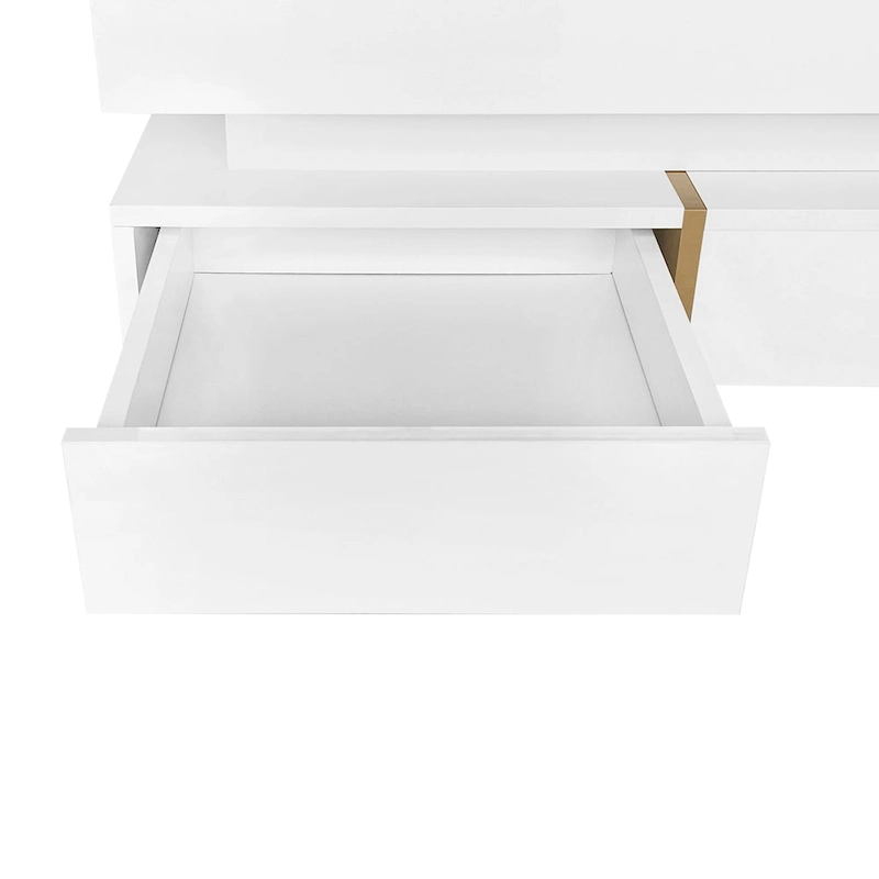 Modern High Gloss Coffee Table with 4 Drawers