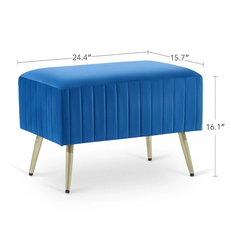 24 Modern Upholstered Entryway Bench with Padded Velvet Seat