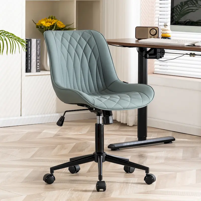 Armless Home Office Desk Chairs with Wheels Rolling Task Chair