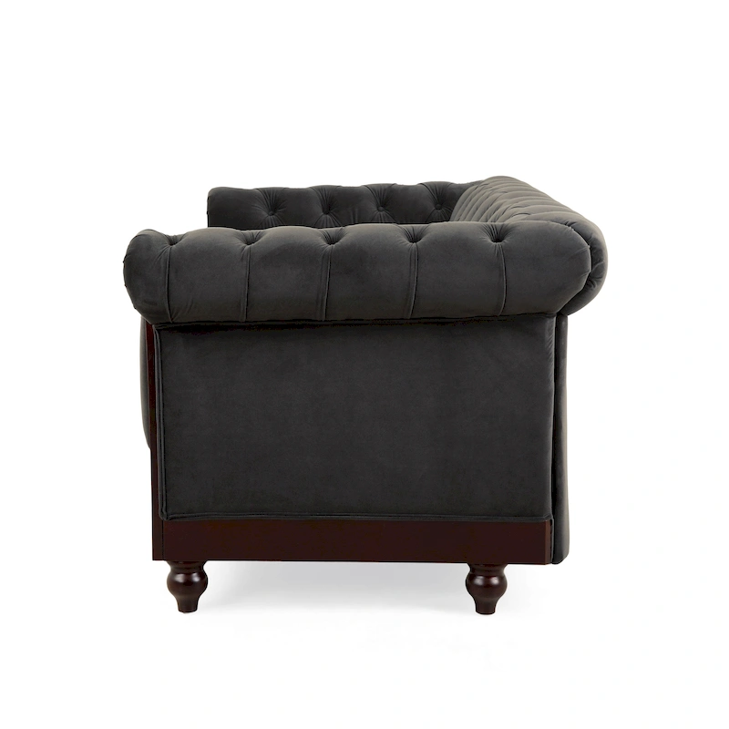 Eviva Chesterfield Velvet Loveseat Sofa by Christopher Knight Home