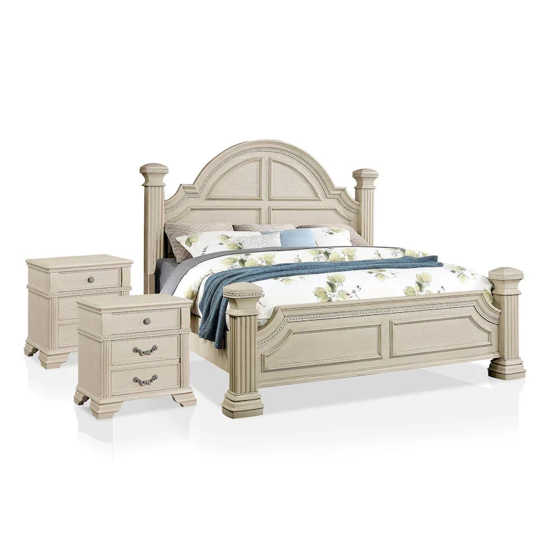 Stroh Traditional Wood 3-piece Poster Bedroom Set with USB by Furniture of America