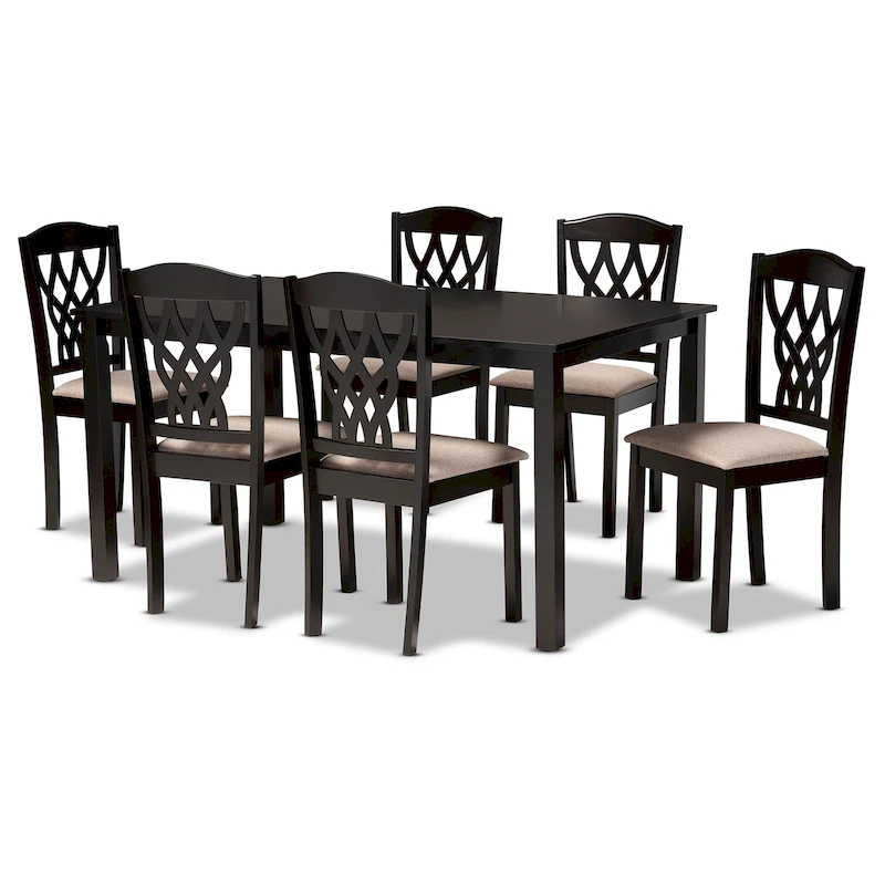 Salem Modern and Contemporary Wood 7-Piece Dining Set