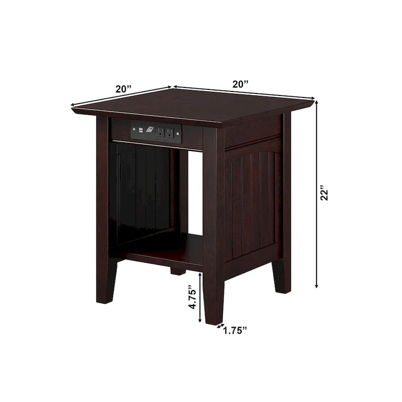 AFI Nantucket End Table with Built-in Charger