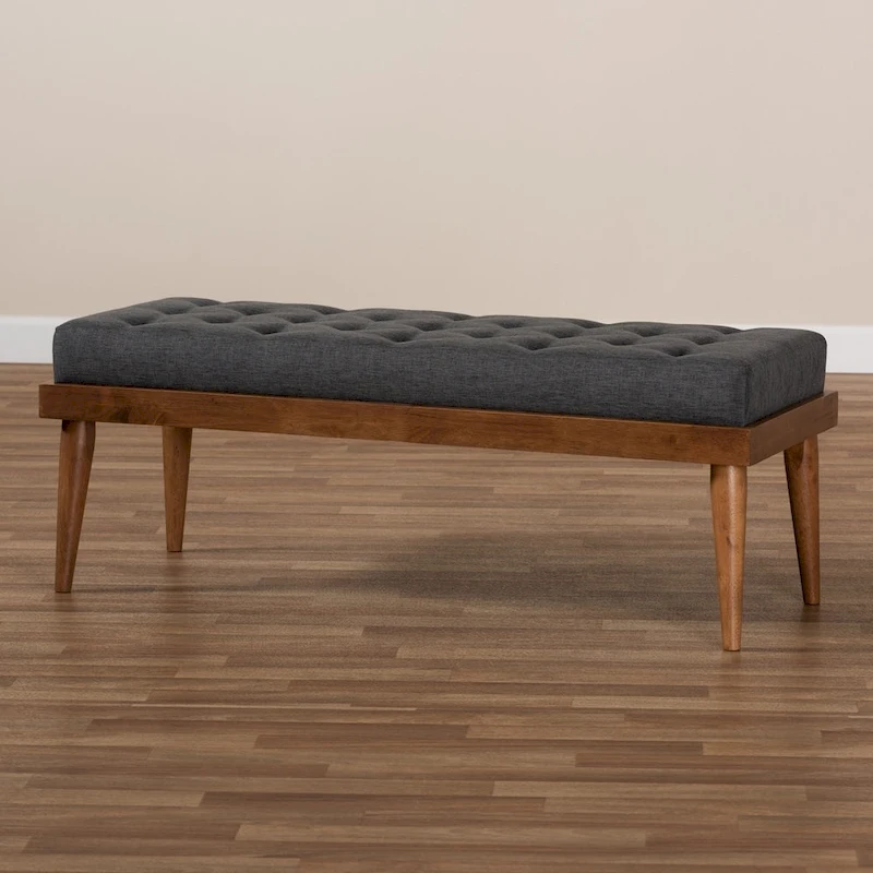 Carson Carrington Hjeltevad Mid-century Fabric Bench