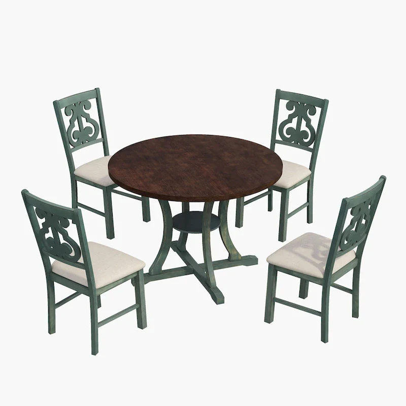 5-Piece Round Dining Table and Chair Set
