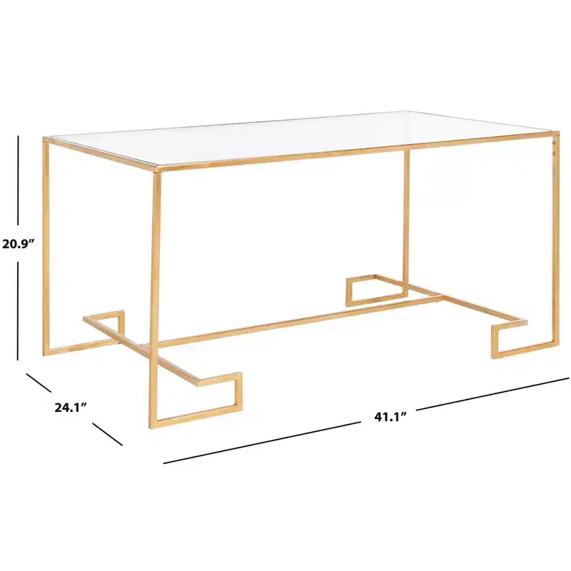 Burton Coffee Table - FOX2582A - Gold/Clear - Safavieh Couture
