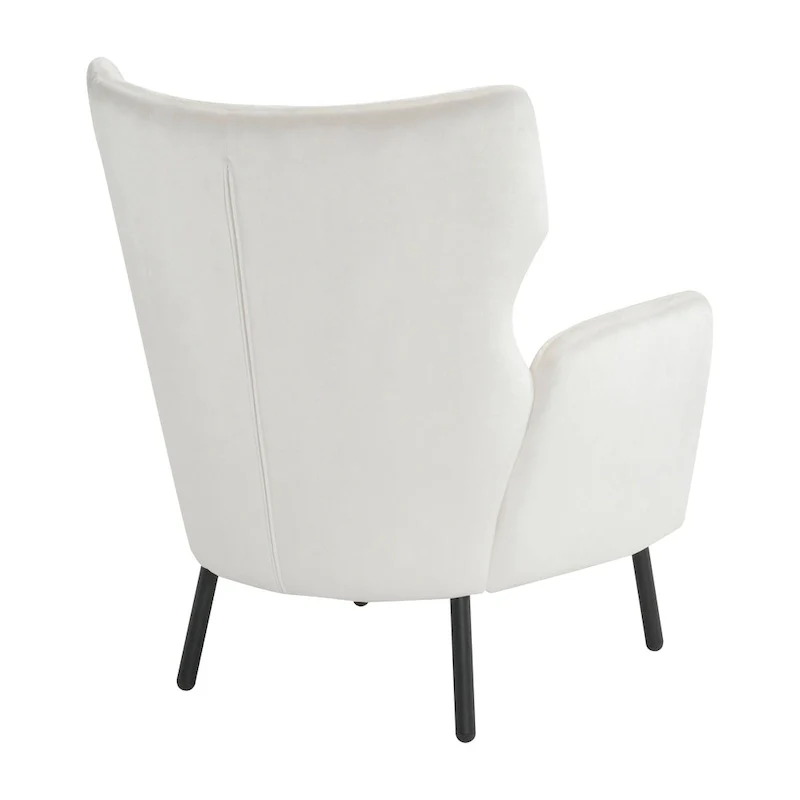 Velvet Wingback Accent Chair with Metal Legs - Single Seat (32