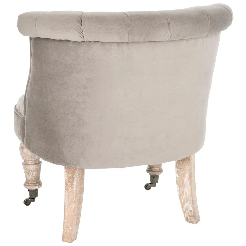 SAFAVIEH Shanell Natural Cream Tufted Chair - 26.4 x 24.2 x 27