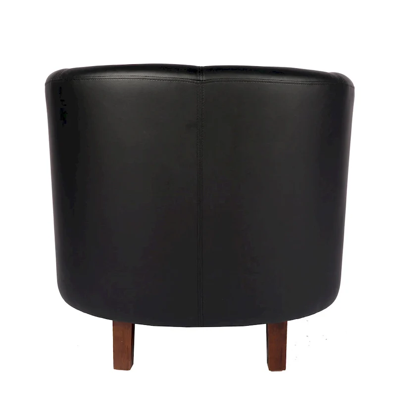 PU Leather Barrel Accent Chair - Brown Single Seat