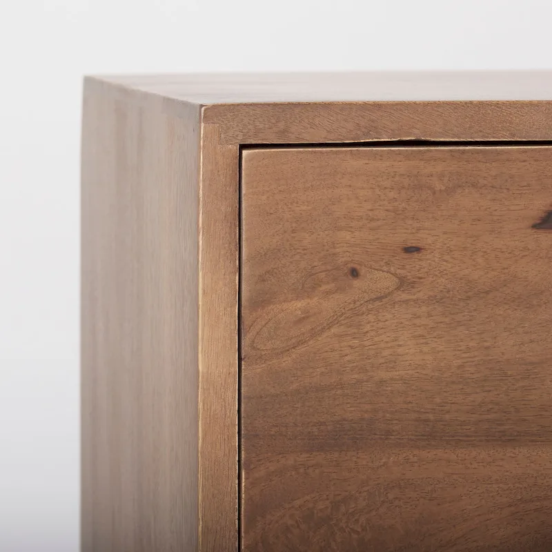 Astrid Medium Brown Solid Mango Wood 6 Drawer Sideboard - 74.3L x19.8W x 29.5H