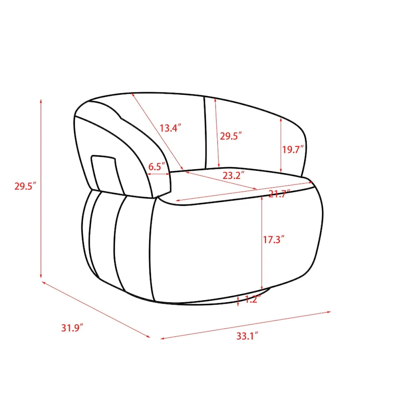 33W 360 Swivel Modern Barrel Chair Accent Chair Set of 2