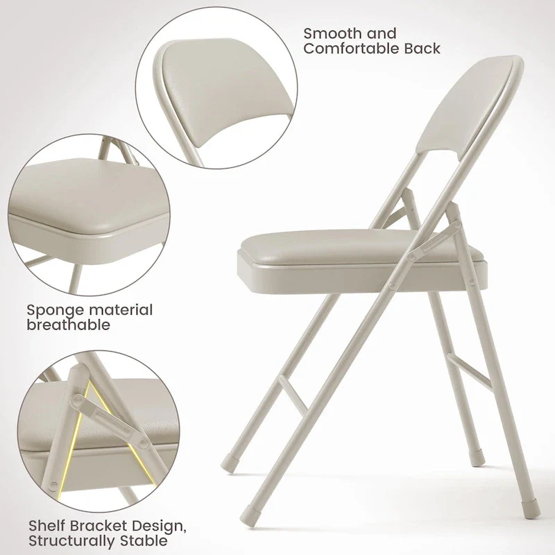 Folding Chairs 2/4 Pack With Padded Cushion and Back