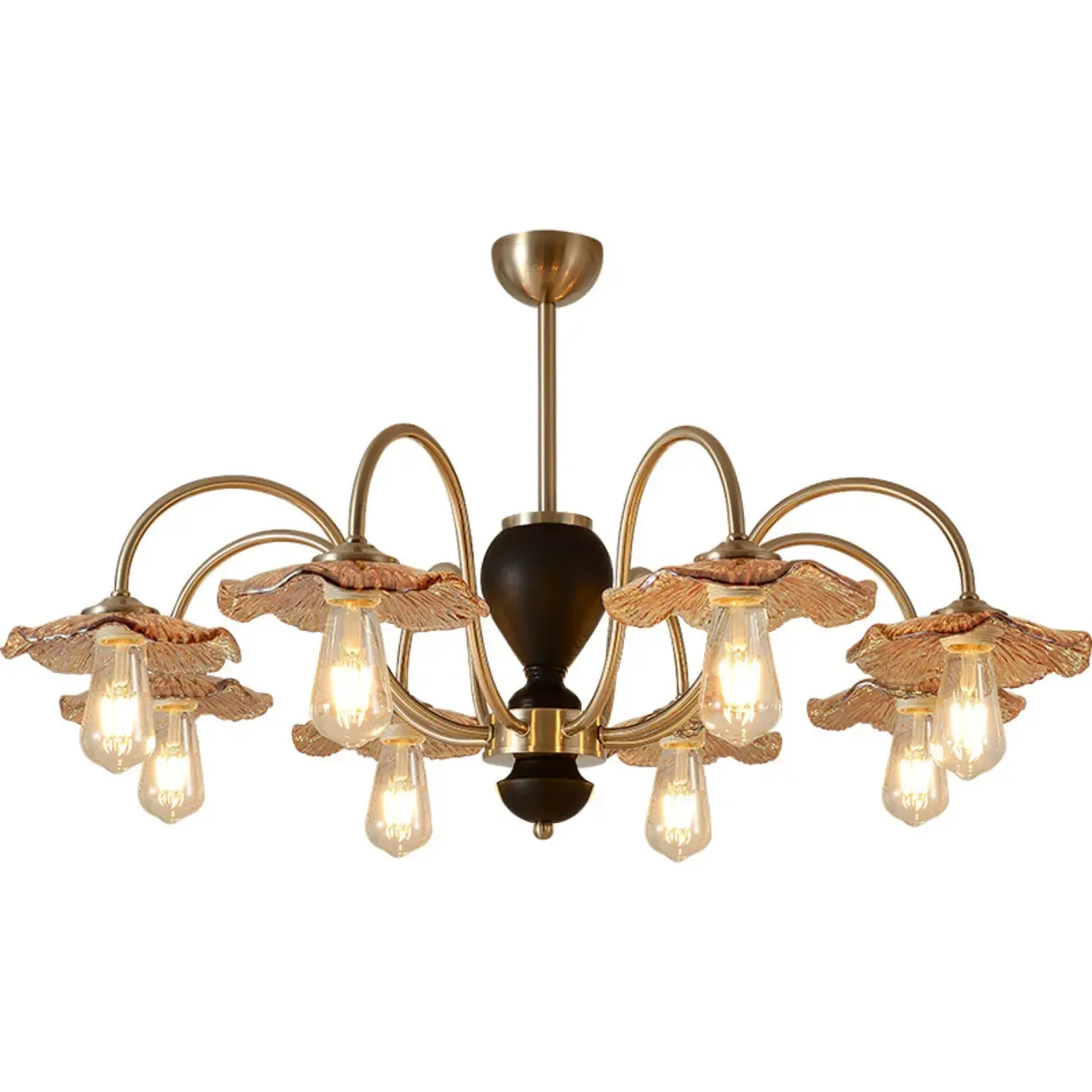 Retro Geometric 6/8 Lights Glass Chandelier in Chrome