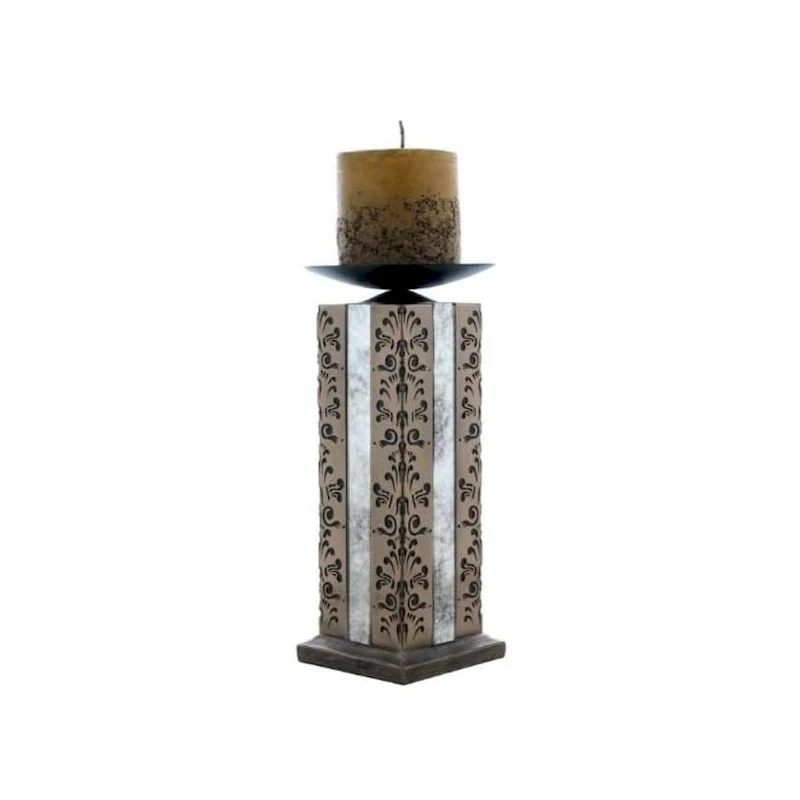 Veronese Design 9.5 H Abbey Candle Holder 31 Cm Including Candle Cold Cast Bronze