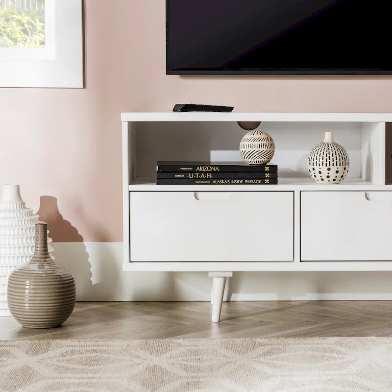 Middlebrook Alby 58-inch Mid-Century Solid Wood TV Stand