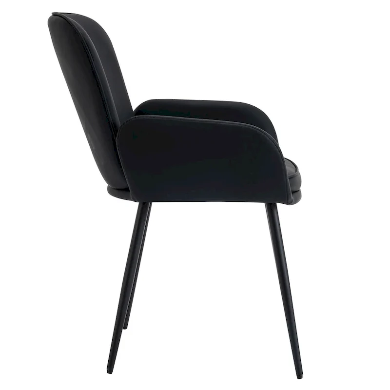 Set of 2 Cat-Scratch Resistant Dining Chairs with Gold Metal Legs