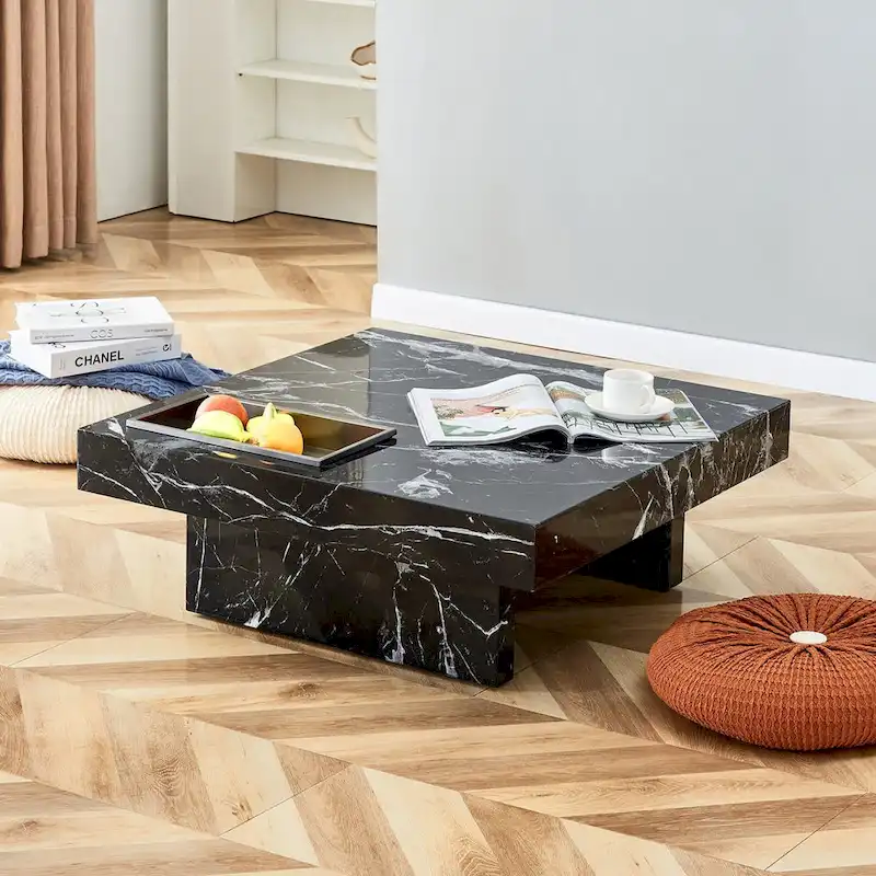 Coffee Table,Imitation Marble Pattern,Made Of Mdf Material,The Fusion Of Elegance And Natural Fashion